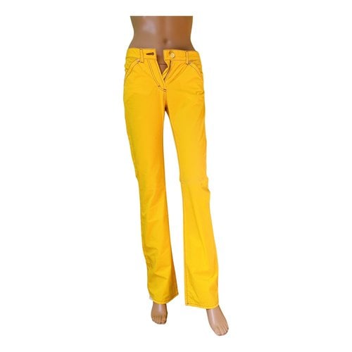 Pre-owned Versace Straight Pants In Yellow