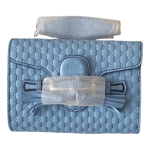 Pre-owned Gucci Emily Leather Crossbody Bag In Blue
