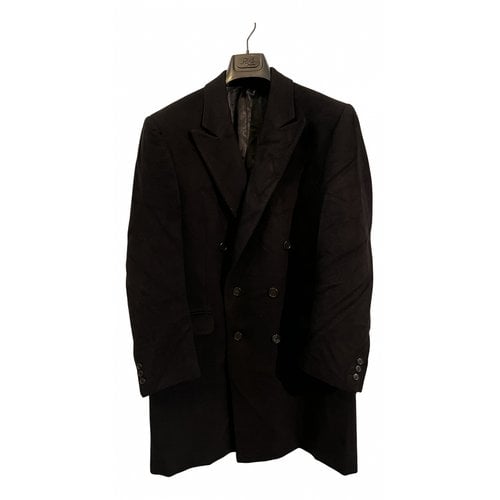 Pre-owned Borsalino Wool Coat In Black