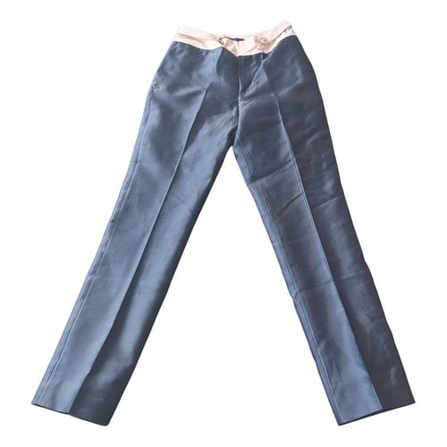 Pre-owned Marc By Marc Jacobs Silk Trousers In Blue
