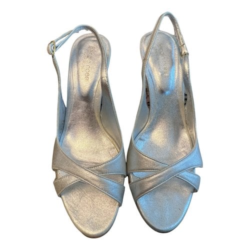 Pre-owned Sergio Rossi Leather Sandals In Metallic