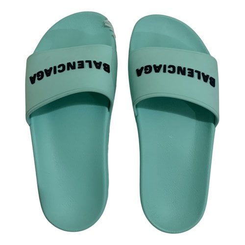 Pre-owned Balenciaga Sandals In Turquoise
