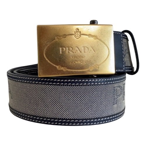 Pre-owned Prada Leather Belt In Blue