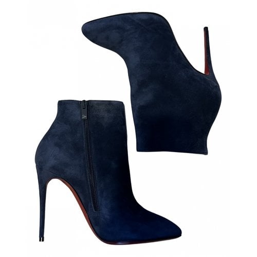 Pre-owned Christian Louboutin Ankle Boots In Blue