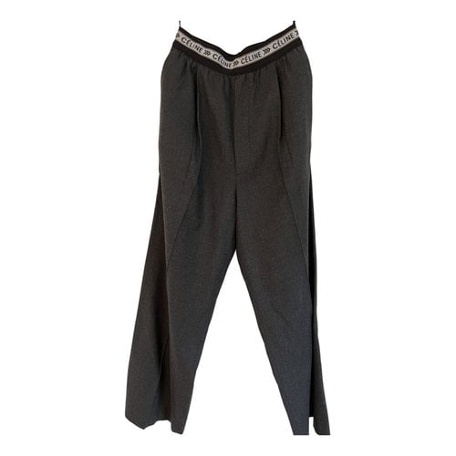 Pre-owned Celine Wool Trousers In Anthracite