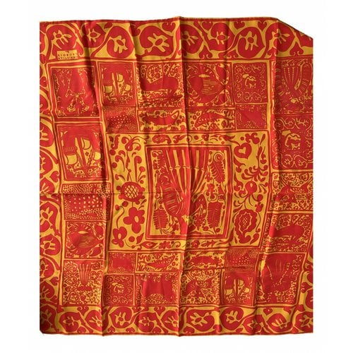 Pre-owned Christian Lacroix Silk Handkerchief In Orange