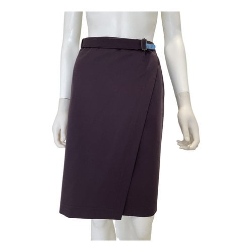 Pre-owned Bottega Veneta Wool Mid-length Skirt In Burgundy