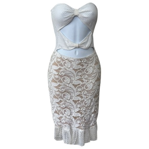 Pre-owned Nightcap Lace Mini Dress In White
