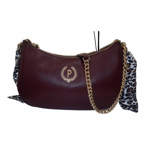 Pre-owned Pollini Leather Handbag In Burgundy