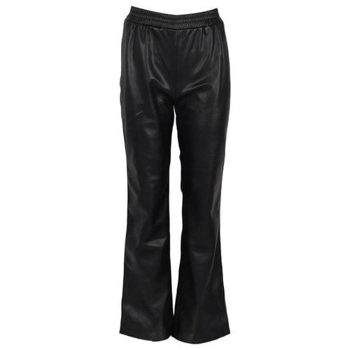Pre-owned Apparis Leather Trousers In Black
