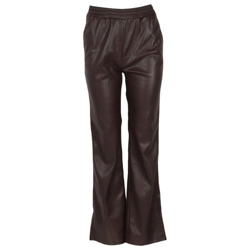 Pre-owned Apparis Leather Trousers In Brown