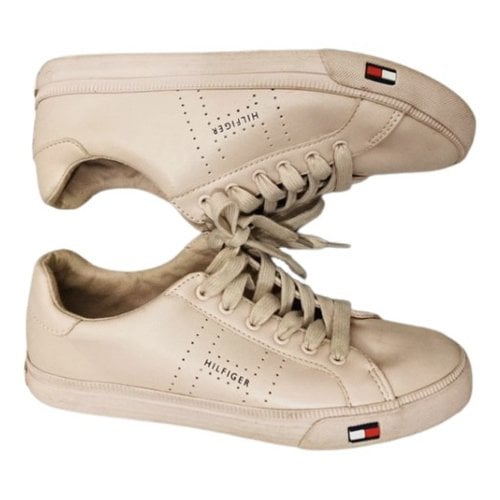 Pre-owned Tommy Hilfiger Leather Trainers In Pink