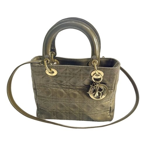 Pre-owned Dior Silk Handbag In Gold