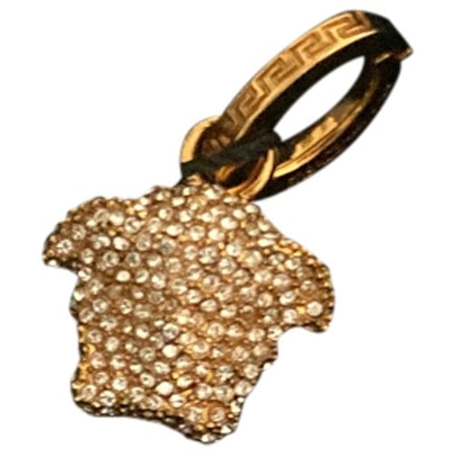 Pre-owned Versace Crystal Pendant In Gold