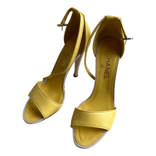 Pre-owned Chanel Leather Sandals In Yellow