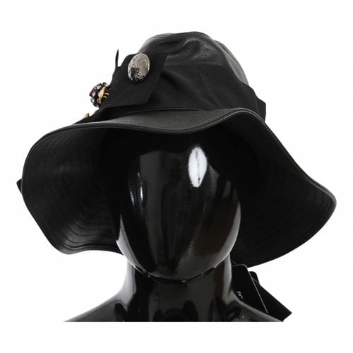Pre-owned Dolce & Gabbana Leather Hat In Black