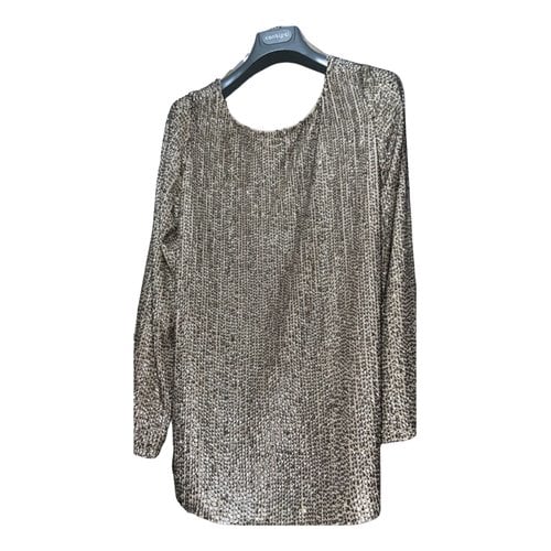 Pre-owned Guess Glitter Blouse In Gold