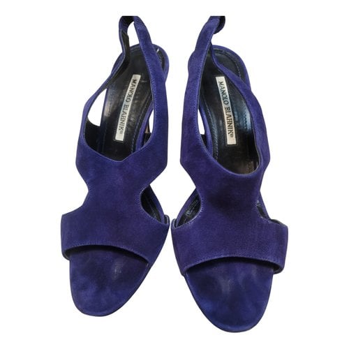 Pre-owned Manolo Blahnik Sandal In Purple