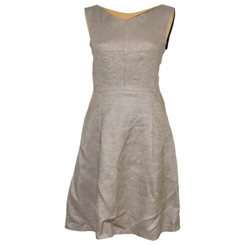 Pre-owned Gerard Darel Linen Mid-length Dress In Gold