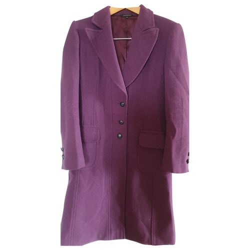 Pre-owned Tara Jarmon Wool Coat In Purple