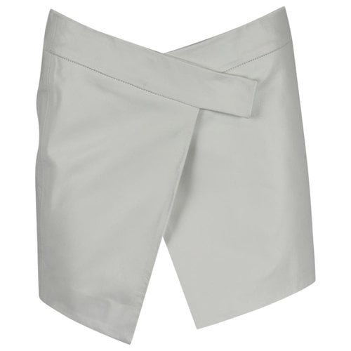 Pre-owned Attico Leather Mini Skirt In White