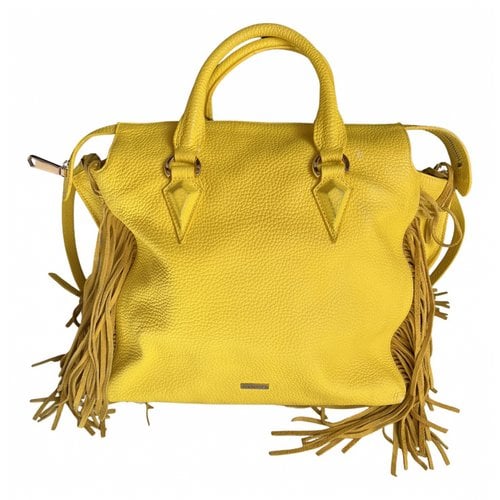 Pre-owned Pinko Leather Handbag In Yellow