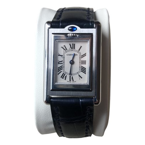 Pre-owned Cartier Tank Basculante Watch In Metallic