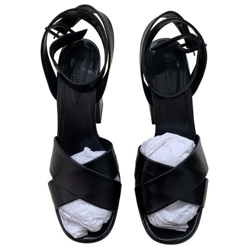 Pre-owned The Kooples Spring Summer 2020 Leather Sandals In Black
