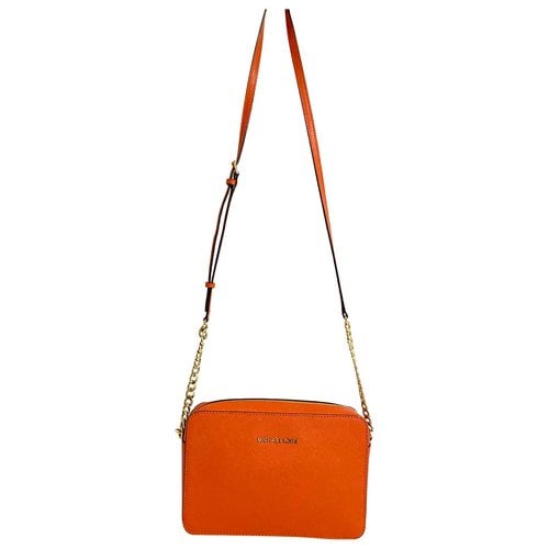Pre-owned Michael Kors Leather Handbag In Orange