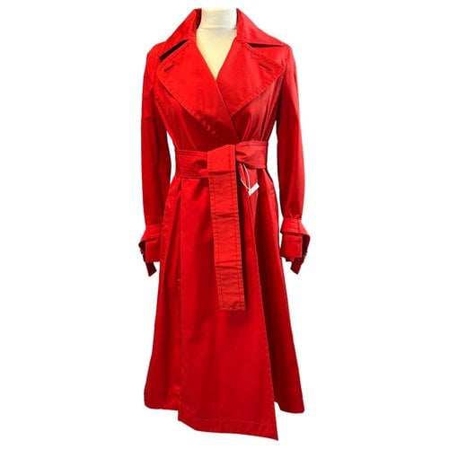 Pre-owned Max Mara Trench Coat In Red