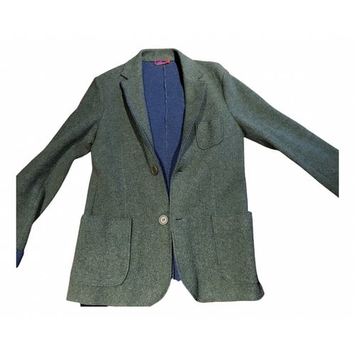Pre-owned Gallo Wool Vest In Green