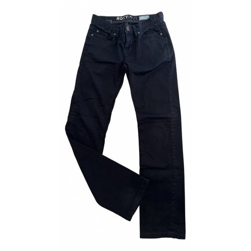 Pre-owned Roxy Straight Pants In Black