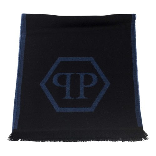 Pre-owned Philipp Plein Wool Scarf & Pocket Square In Blue