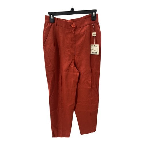 Pre-owned Moschino Cheap And Chic Linen Large Pants In Red