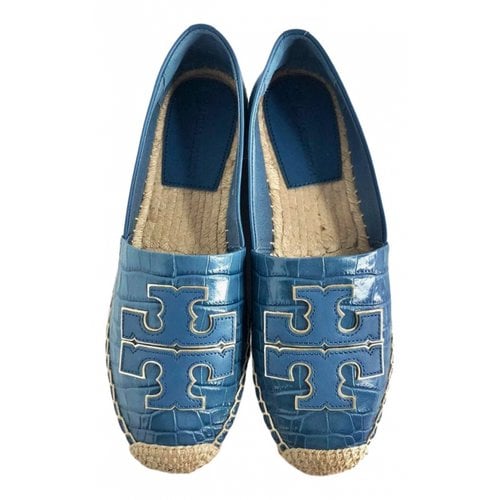 Pre-owned Tory Burch Leather Espadrilles In Blue