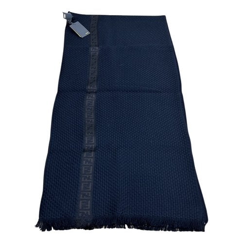 Pre-owned Fendi Wool Scarf In Blue