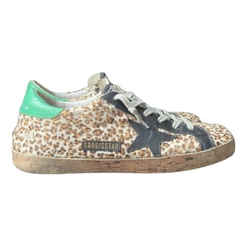 Pre-owned Golden Goose Superstar Faux Fur Trainers In Multicolour