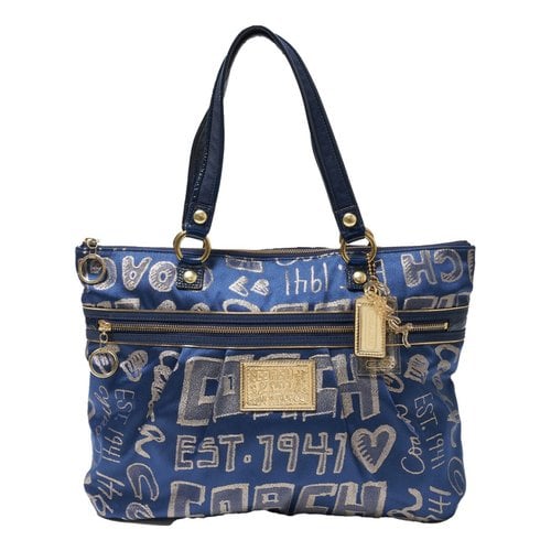 Pre-owned Coach Cloth Tote In Blue