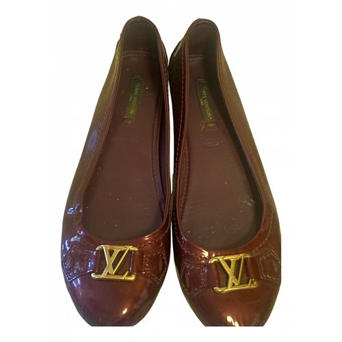 Pre-owned Louis Vuitton Leather Ballet Flats In Purple