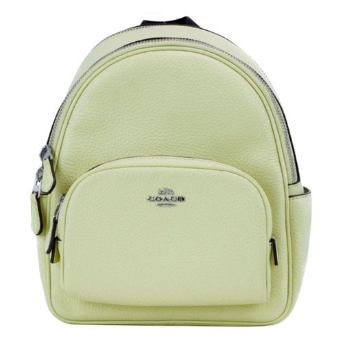 Pre-owned Coach Leather Backpack In Green