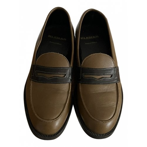 Pre-owned Kleman Leather Flats In Brown