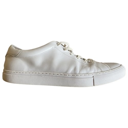 Pre-owned Polo Ralph Lauren Leather Low Trainers In White