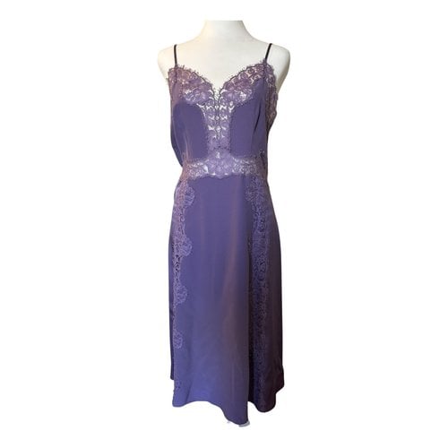 Pre-owned Alberta Ferretti Silk Mid-length Dress In Purple