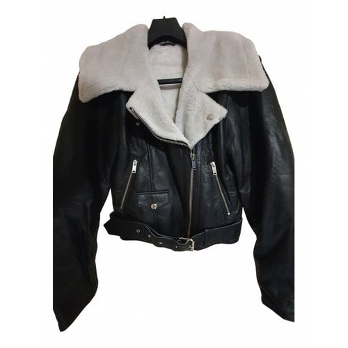 Pre-owned Claudie Pierlot Leather Jacket In Black