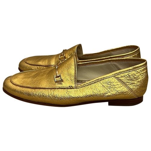 Pre-owned Sam Edelman Leather Flats In Gold