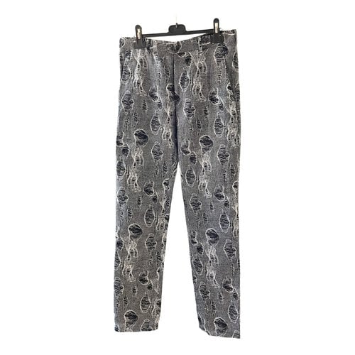 Pre-owned Dior Linen Trousers In Grey
