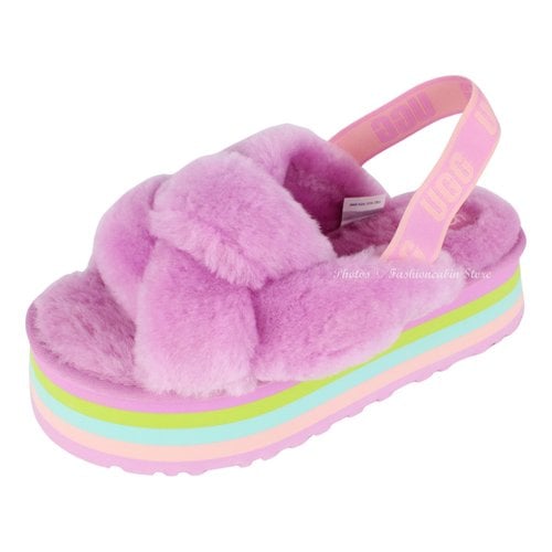 Pre-owned Ugg Shearling Sandal In Pink