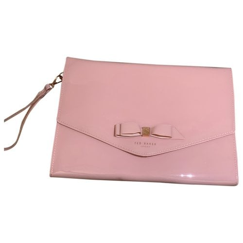 Pre-owned Ted Baker Patent Leather Clutch Bag In Pink