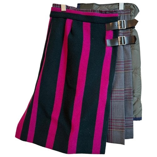 Pre-owned Sacai Wool Mini Skirt In Multicolour
