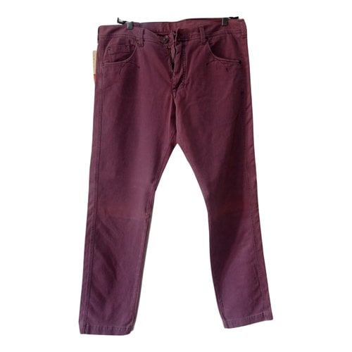 Pre-owned Enrico Coveri Trousers In Burgundy